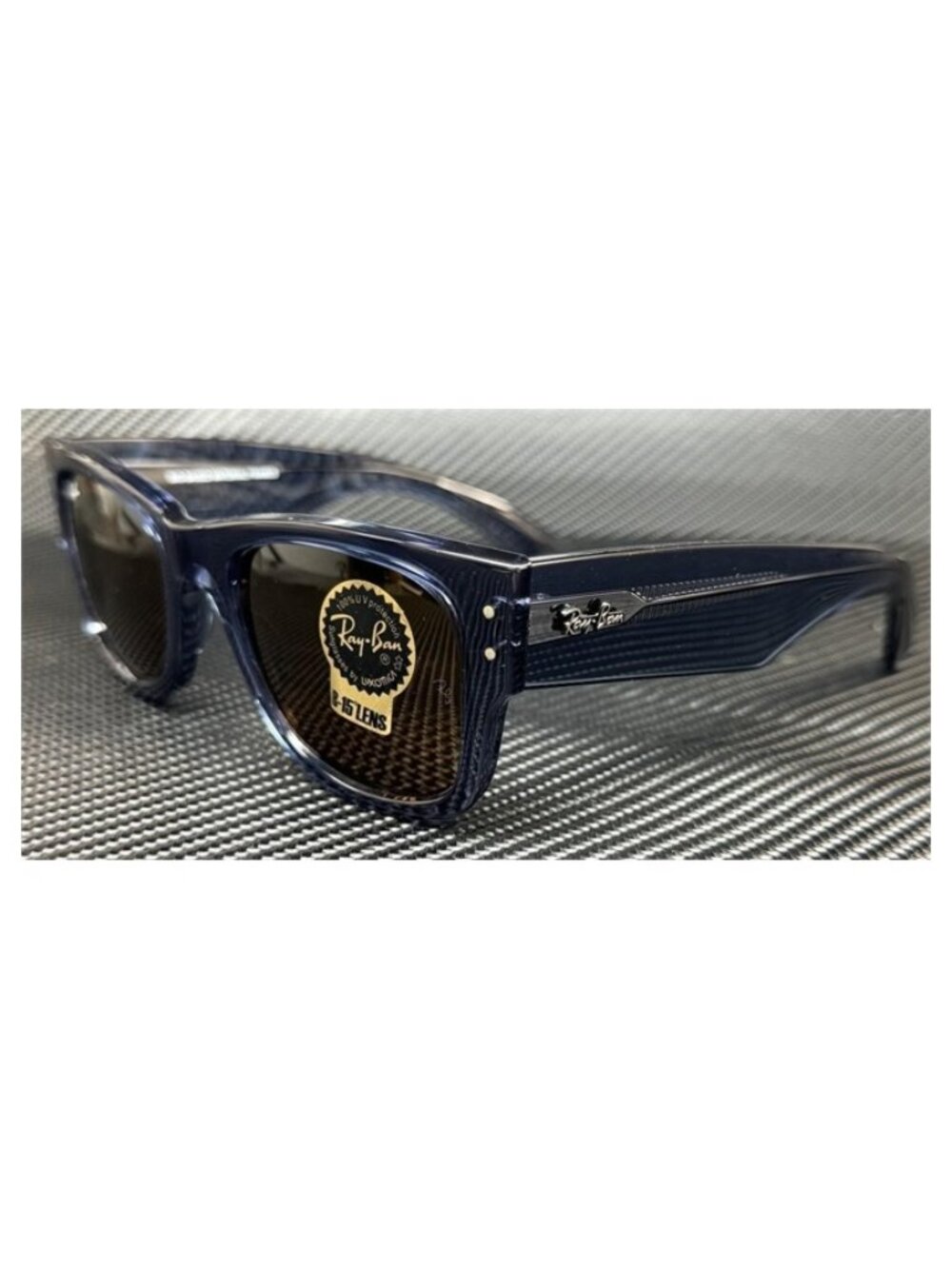 New Blue Men Blue Transparent Mega Wayfarer Sunglasses 51-21-145